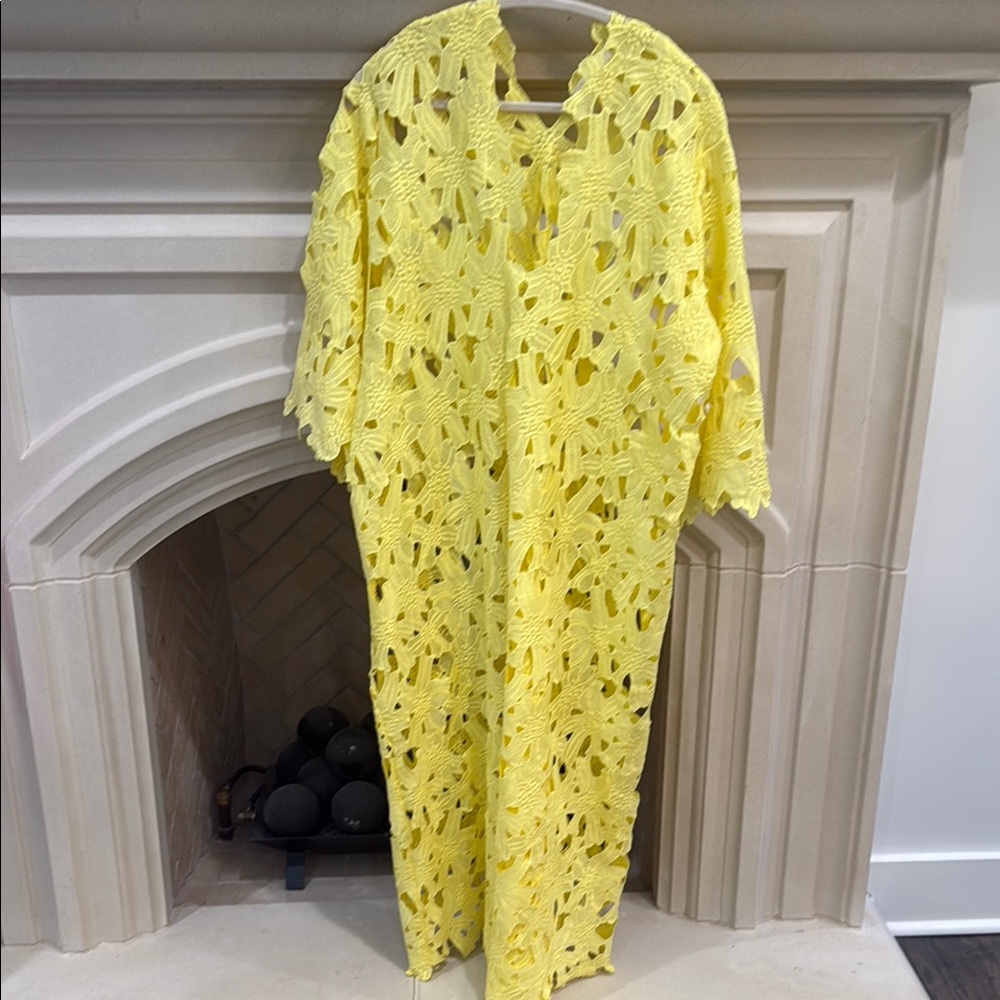 Yellow Lace Cover-Up Dress